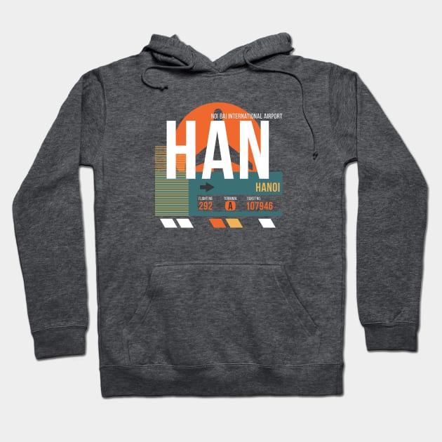 Hanoi (HAN) Airport Code Baggage Tag Hoodie by SLAG_Creative